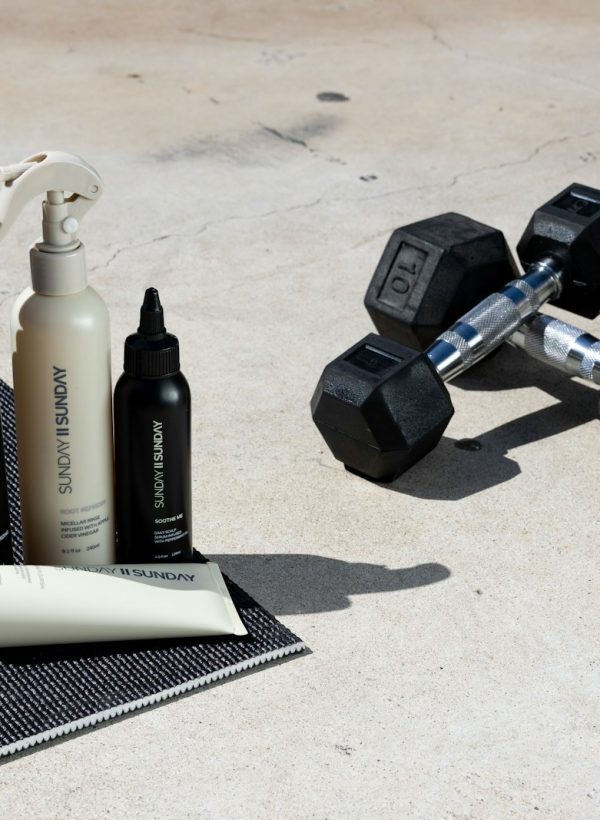 a group of bottles and a camera